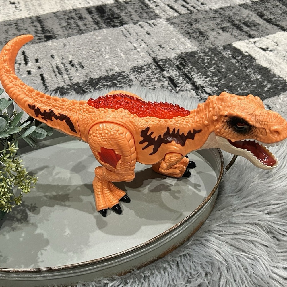 Robo Alive Dino Escape Large Orange Robotic Light Up Dinosaur T-Rex TESTED